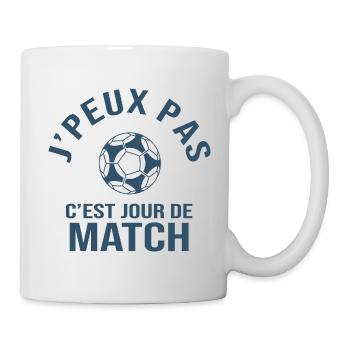 football je peux pas c est match de foot - Mug blanc - blanc - Droite