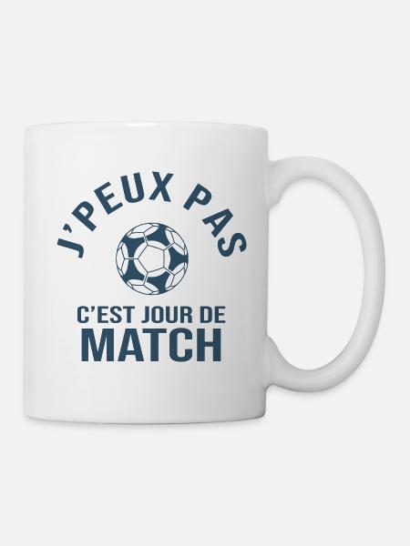 football je peux pas c est match de foot - Mug blanc - blanc