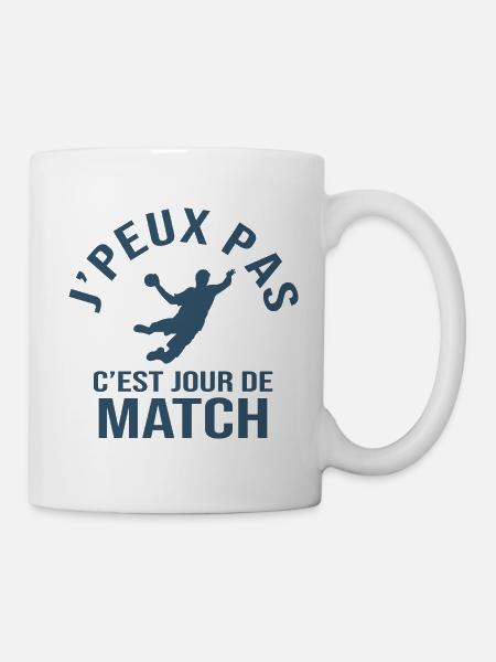 handball je peux pas c est match de hand - Mug blanc - blanc