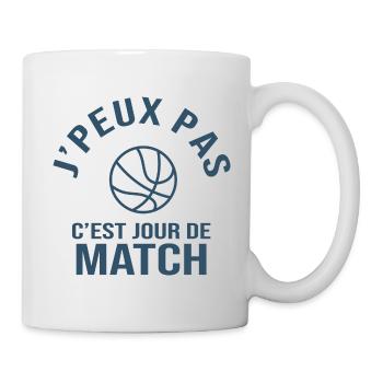basketball je peux pas c est match de basket - Mug blanc - blanc - Droite