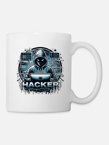 Hacker - Illustration - Mug blanc - blanc