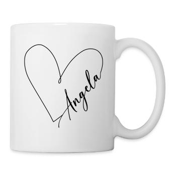 Angela Name Herzlinie - Tasse - Weiß - Rechts