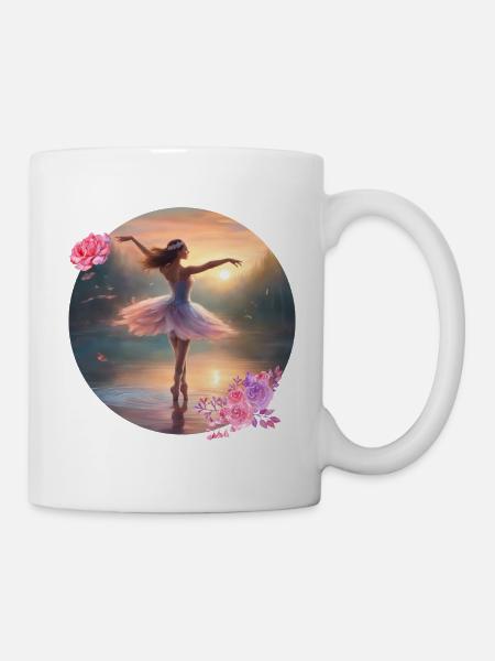 Ballerine dansante sur le lac 1 - Mug blanc - blanc