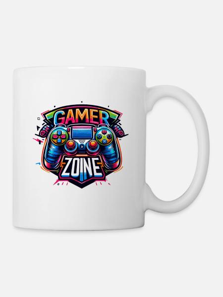 Gamer Zone - Controller Illustration - Tasse - Weiß