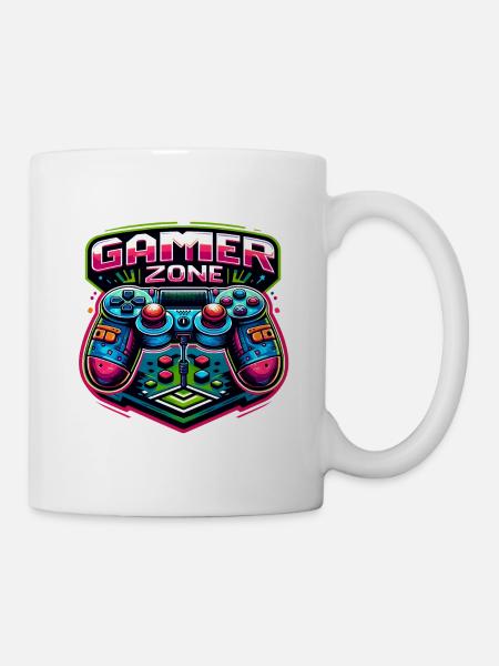 Gamer Zone - Controller Illustration - Tasse - Weiß