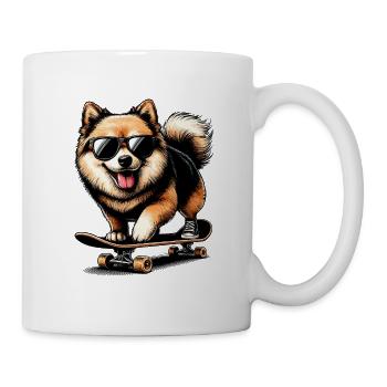 SHIBA INU SPITZ HUND SPORT SKATEBOARD BRILLE COOL - Tasse - Weiß - Rechts