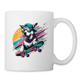 SIBERIAN HUSKY HUND SKATEBOARD SPORT BRILLE COOL - Tasse - Weiß - Rechts