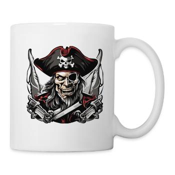 Pirat / Ahoi / Anker / Kapitän / Totenkopf / Rum - Tasse - Weiß - Rechts