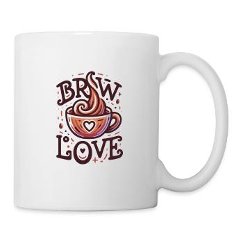 Brew Love - Coffee Cup Illustration - Mug - white - Right