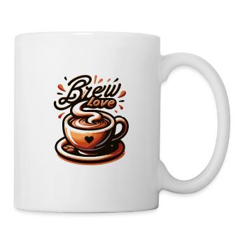 Brew Love - Kaffeetasse Illustration - Tasse - Weiß - Rechts