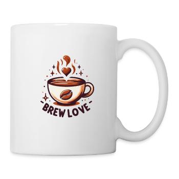 Brew Love - Coffee Cup Illustration - Mug - white - Right