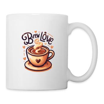 Brew Love - Coffee Cup Illustration - Mug - white - Right