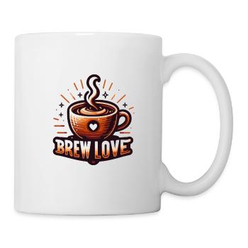 Brew Love - Kaffeetasse Illustration - Tasse - Weiß - Rechts