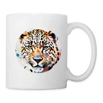 Léopard / guépard / Animal / Animal imprimé / motif - Mug blanc - blanc - Droite