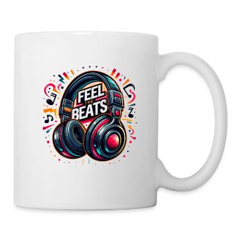 Ressentez les rythmes - Illustration d'un casque - Mug blanc - blanc - Droite