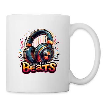 Ressentez les rythmes - Illustration d'un casque - Mug blanc - blanc - Droite