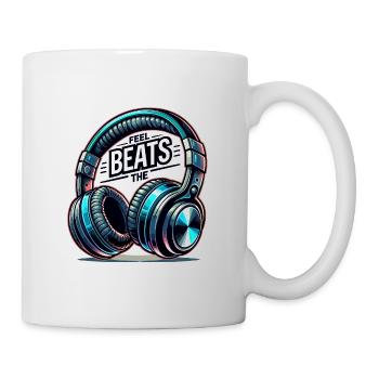 Feel the Beats - Illustration au casque - Mug blanc - blanc - Droite