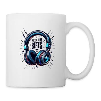 Ressentez les rythmes - Illustration d'un casque - Mug blanc - blanc - Droite