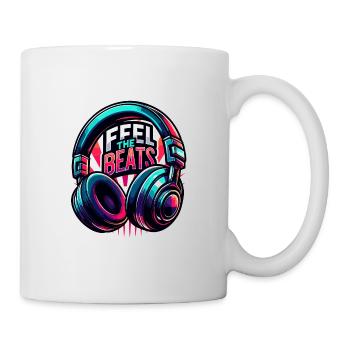 Ressentez les rythmes - Illustration d'un casque - Mug blanc - blanc - Droite