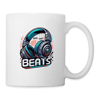 Ressentez les rythmes - Illustration d'un casque - Mug blanc - blanc - Droite