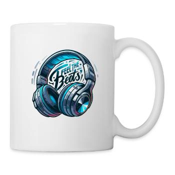 Ressentez les rythmes - Illustration d'un casque - Mug blanc - blanc - Droite