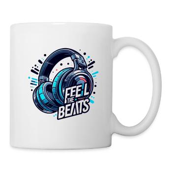 Ressentez les rythmes - Illustration d'un casque - Mug blanc - blanc - Droite