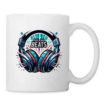 Ressentez les rythmes - Illustration d'un casque - Mug blanc - blanc - Droite