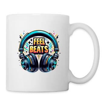 Ressentez les rythmes - Illustration d'un casque - Mug blanc - blanc - Droite