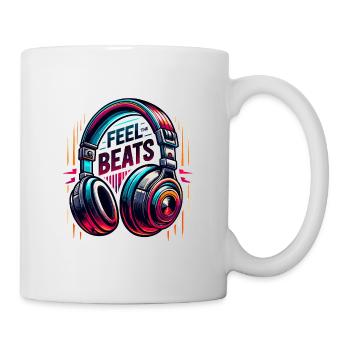 Ressentez les rythmes - Illustration d'un casque - Mug blanc - blanc - Droite