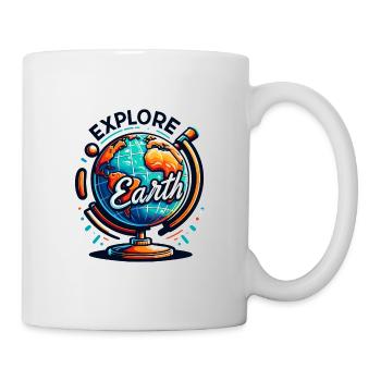 Explorez la Terre - Illustration de la Terre - Mug blanc - blanc - Droite