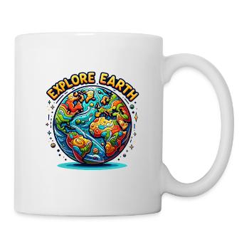 Explorez la Terre - Illustration de la Terre - Mug blanc - blanc - Droite