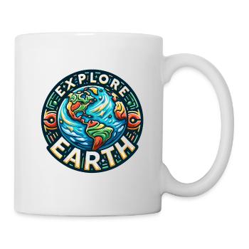 Explorez la Terre - Illustration de la Terre - Mug blanc - blanc - Droite
