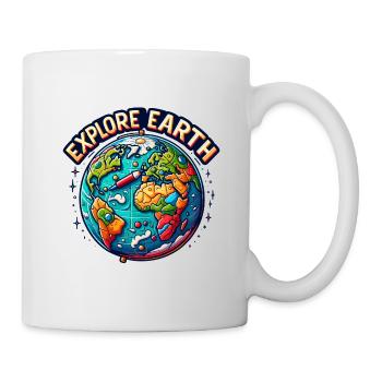 Explorez la Terre - Illustration de la Terre - Mug blanc - blanc - Droite