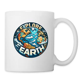Explorez la Terre - Illustration de la Terre - Mug blanc - blanc - Droite