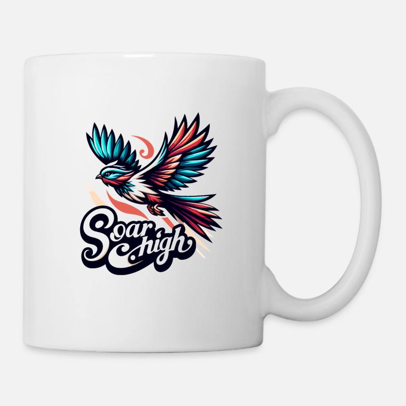 Soar High - Vogel Illustration - Tasse - Weiß