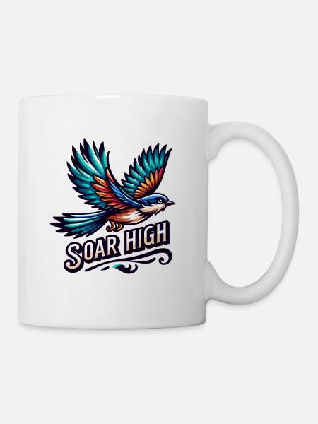Soar High - Vogel Illustration - Tasse - Weiß