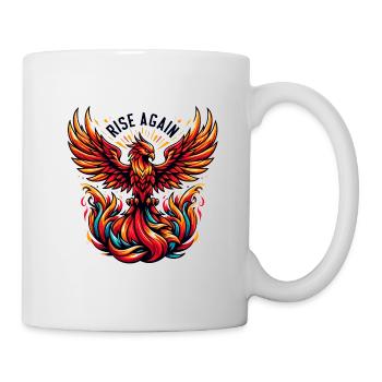 Rise Again - Phönix Illustration - Tasse - Weiß - Rechts