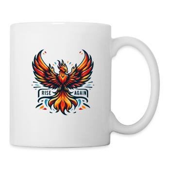 Rise Again - Phönix Illustration - Tasse - Weiß - Rechts