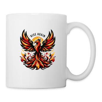 Rise Again - Phönix Illustration - Tasse - Weiß - Rechts