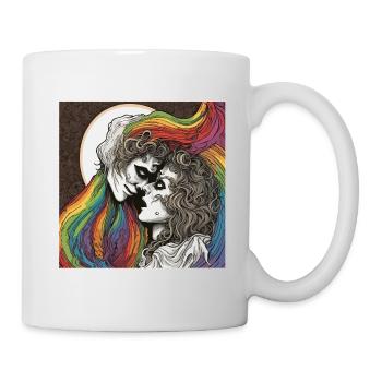Regenbogen Flagge / LGBTQIA+ /Transgender / Gay - Tasse - Weiß - Rechts