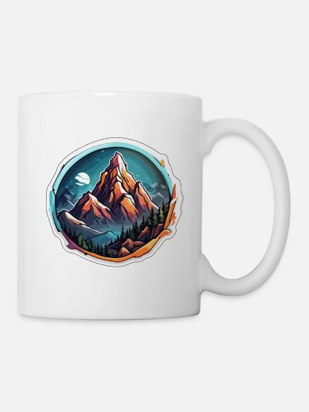 Berg / Alpen / Gipfel / Natur / Wald / Gestein - Tasse - Weiß