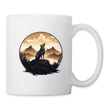 Loneliness of the Wolf: Mountain Dawn - Mug - white - Right