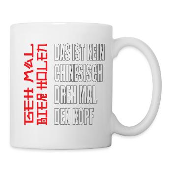 Biertrinker Geh mal Bier holen T-Shirt - Tasse - Weiß - Rechts