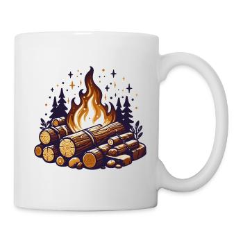 BÛCHE DE FEU DE CAMP FORÊT CHALEUR HIVERNALE BÛCHE DE FEU DE CAMP - Mug blanc - blanc - Droite