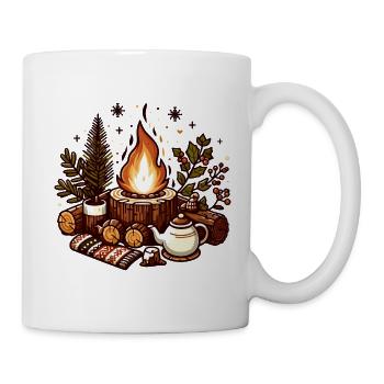 FIRE PIT WINTER CHRISTMAS SCARF TEAPOT GREEN - Mug - white - Right