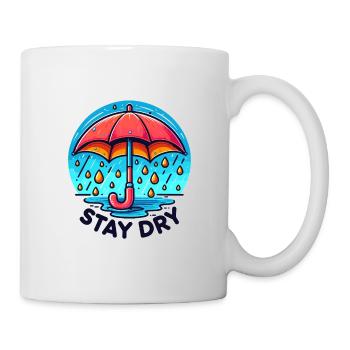 Stay Dry - Umbrella Illustration - Mug - white - Right