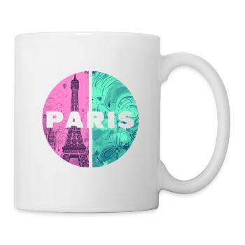 Paris Skyline Eiffel Tower France City Circle - Mug - white - Right