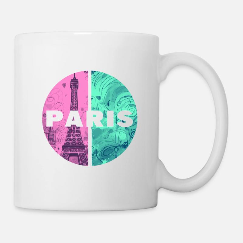 Paris Skyline Tour Eiffel France City Circle - Mug blanc - blanc