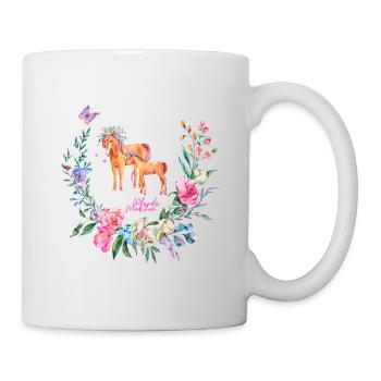 Pferdemädchen Blumentraum - Tasse - Weiß - Rechts