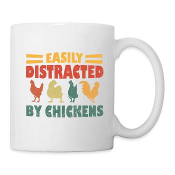 Easily Distracted By Chickens - Mug - white - Right